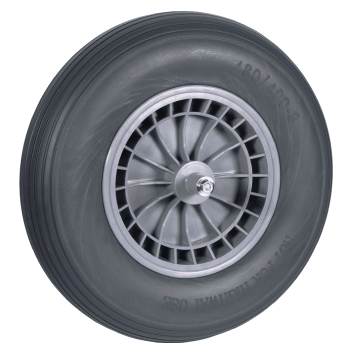 HUMMER Kruiwagenwiel soft PVC grijs 400X8MM