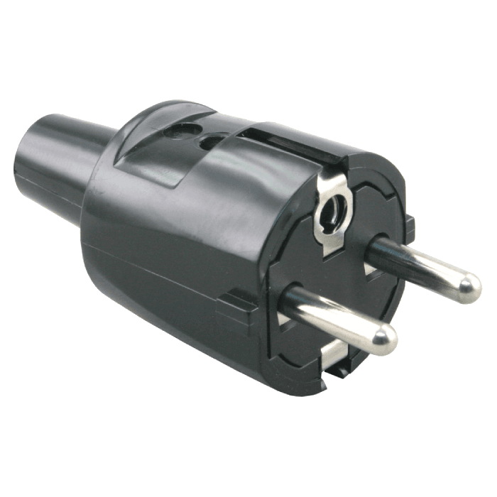 KAISER Stekker RA kort PVC zwart 220V