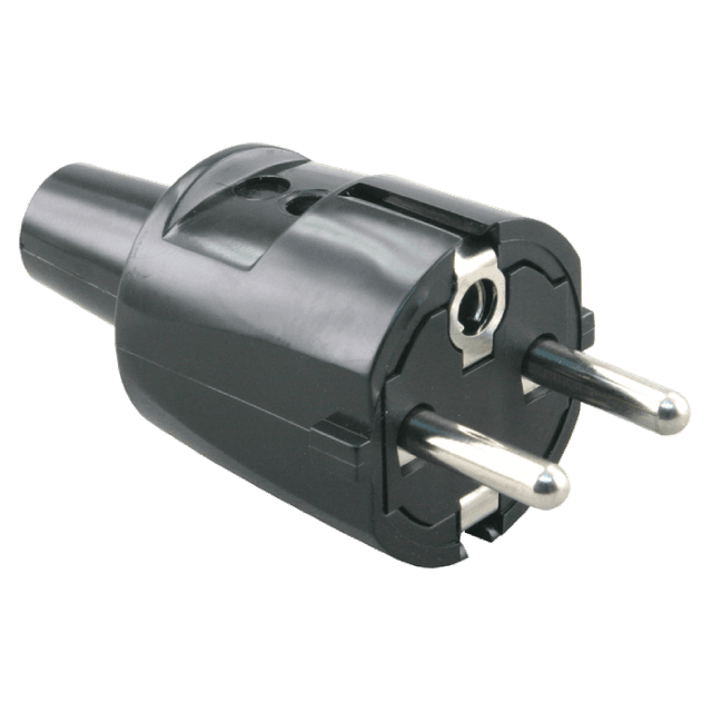 KAISER Stekker RA kort PVC zwart 220V